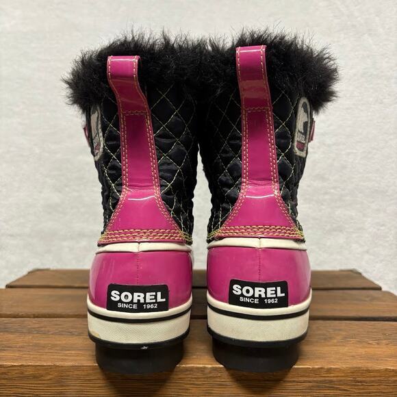 SOREL Torino Pink Patent Leather Waterproof Lace Up Snow Boots Size 10 Shearling - Picture 2 of 11